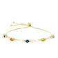 Pulsera de Plata Bañada en Oro con Zafiro Arco Iris y Topacio Blanco
