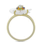Anillo de Plata Bañada en Oro con Zafiro Arco Iris y Perla de Agua Dulce