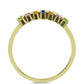 Anillo de Plata Bañada en Oro con Zafiro Arco Iris
