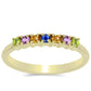 Anillo de Plata Bañada en Oro con Zafiro Arco Iris