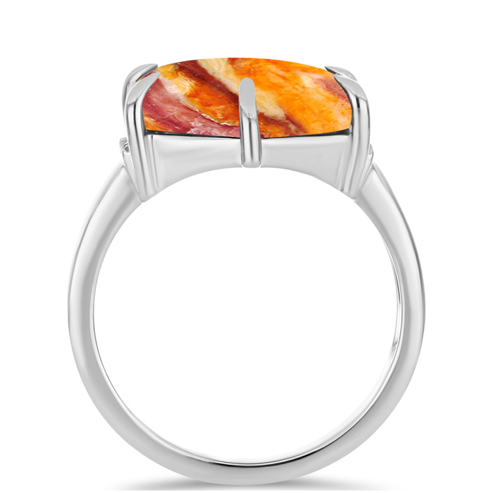Anillo de Plata con Jaspe Garra de León y Topacio Blanco