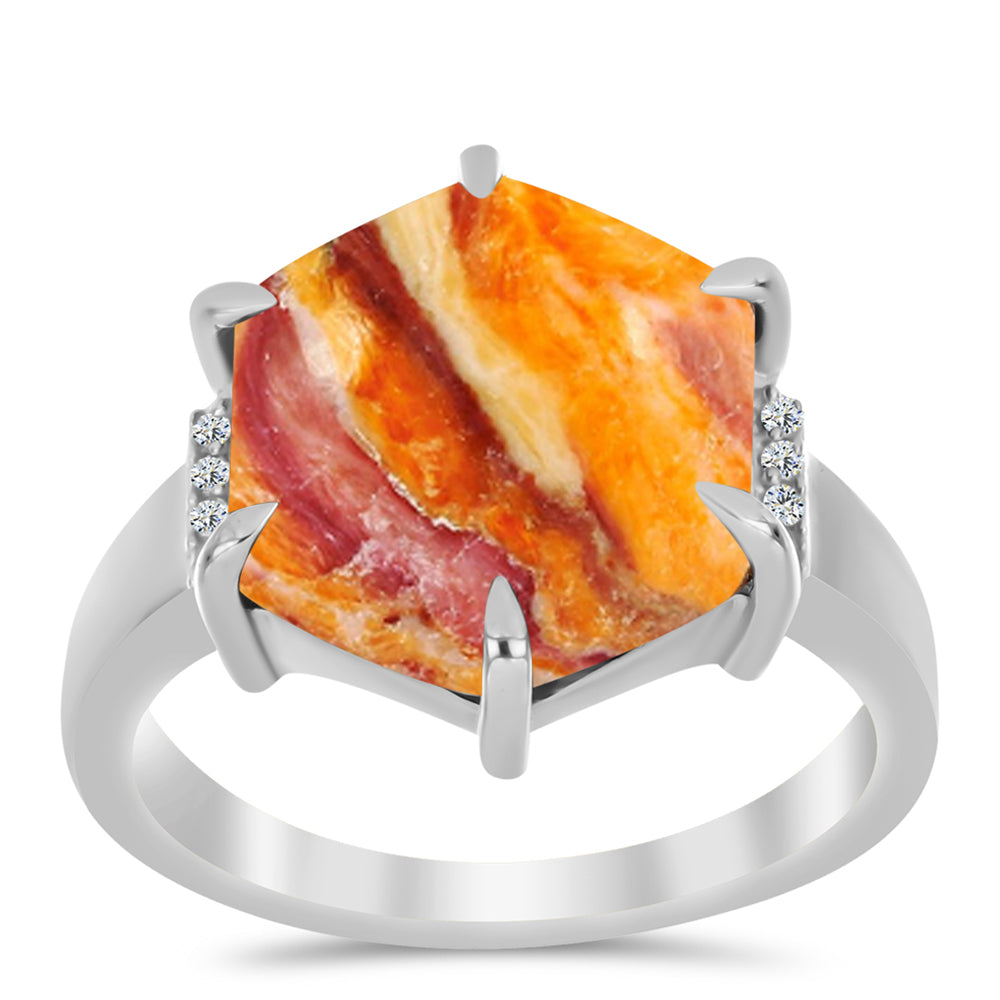 Anillo de Plata con Jaspe Garra de León y Topacio Blanco 3 
