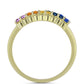 Anillo de Plata Bañada en Oro con Zafiro Arco Iris