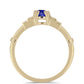 Anillo de Plata Bañada en Oro con Lapislázuli y Zircón Blanco