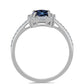 Anillo de Plata con Moisanita "Púrpura Imperial" y Zircón Blanco