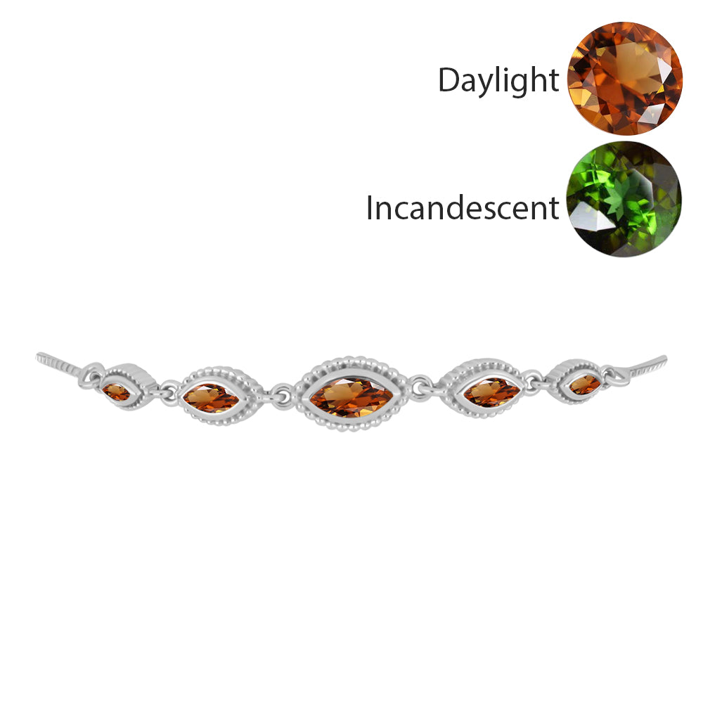 Pulsera de Plata con Zultanita de Anatolia certificado y cultivado en laboratorio 2 