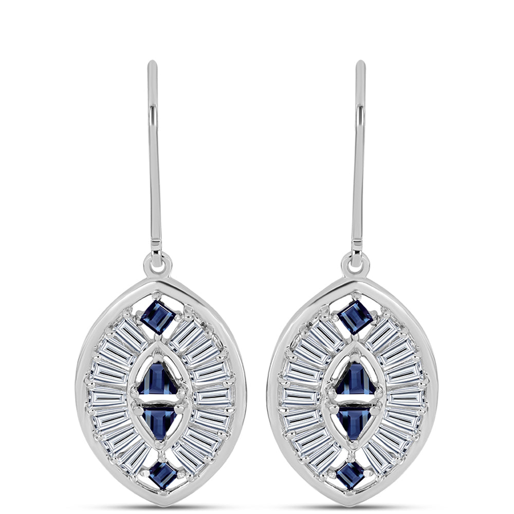 Pendientes de Plata con Moisanita "Púrpura Imperial" y Zircón Blanco 1 
