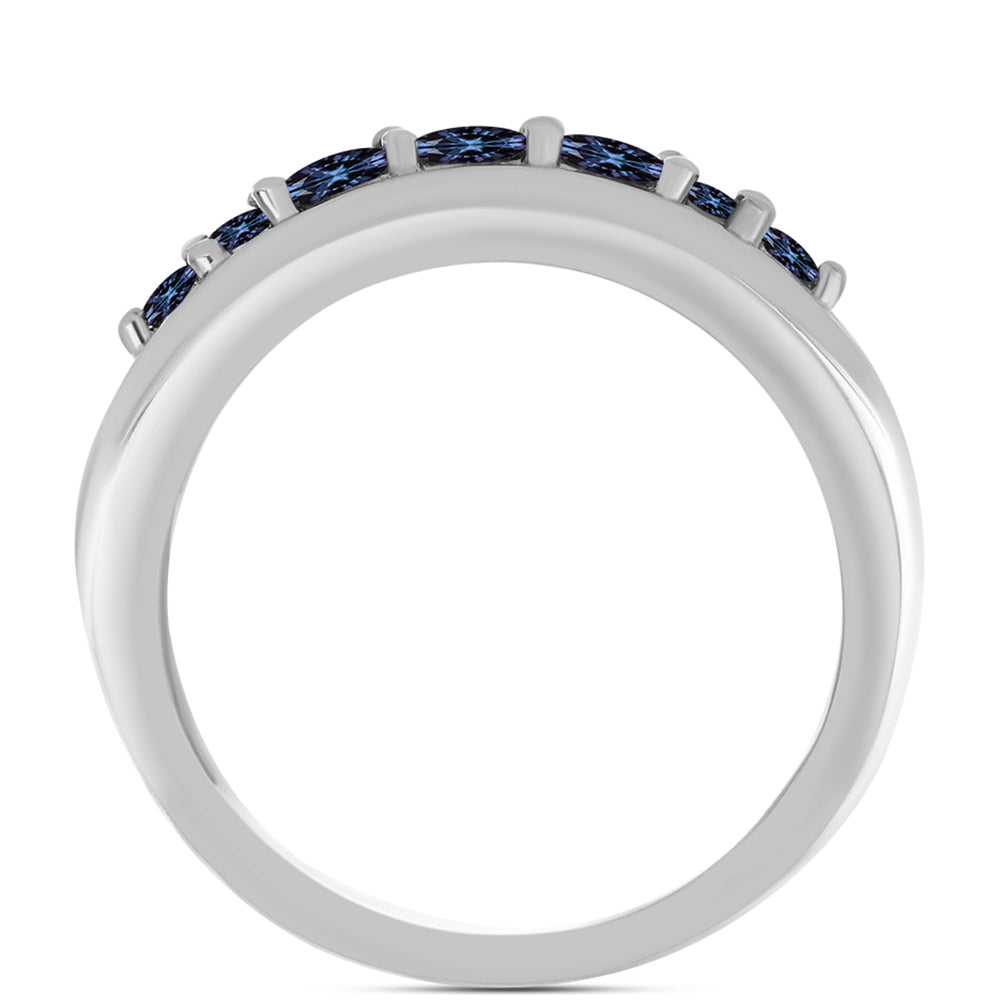 Anillo de Plata con Moisanita "Púrpura Imperial"