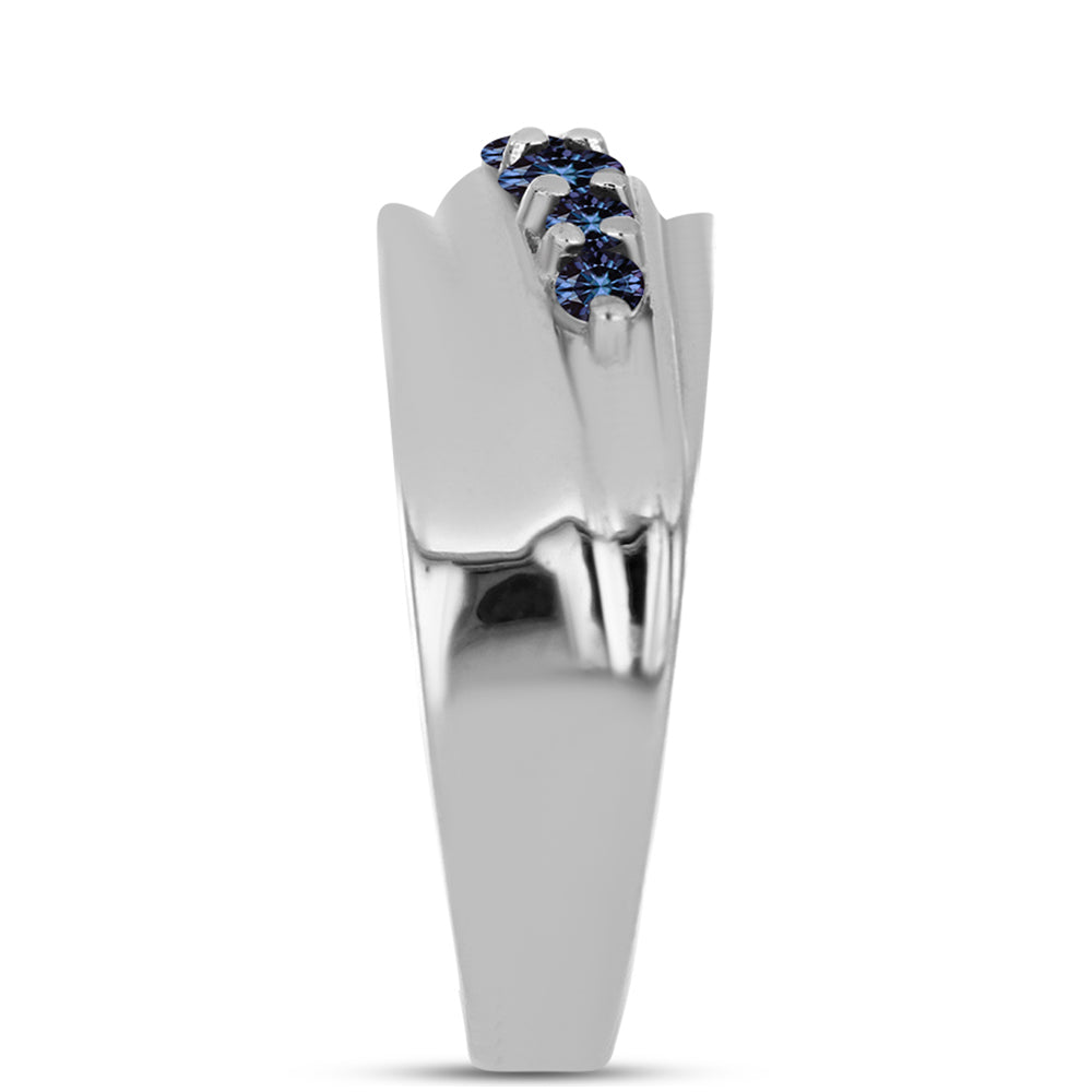 Anillo de Plata con Moisanita "Púrpura Imperial"