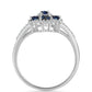 Anillo de Plata con Moisanita "Púrpura Imperial" y Topacio Blanco
