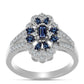 Anillo de Plata con Moisanita "Púrpura Imperial" y Topacio Blanco