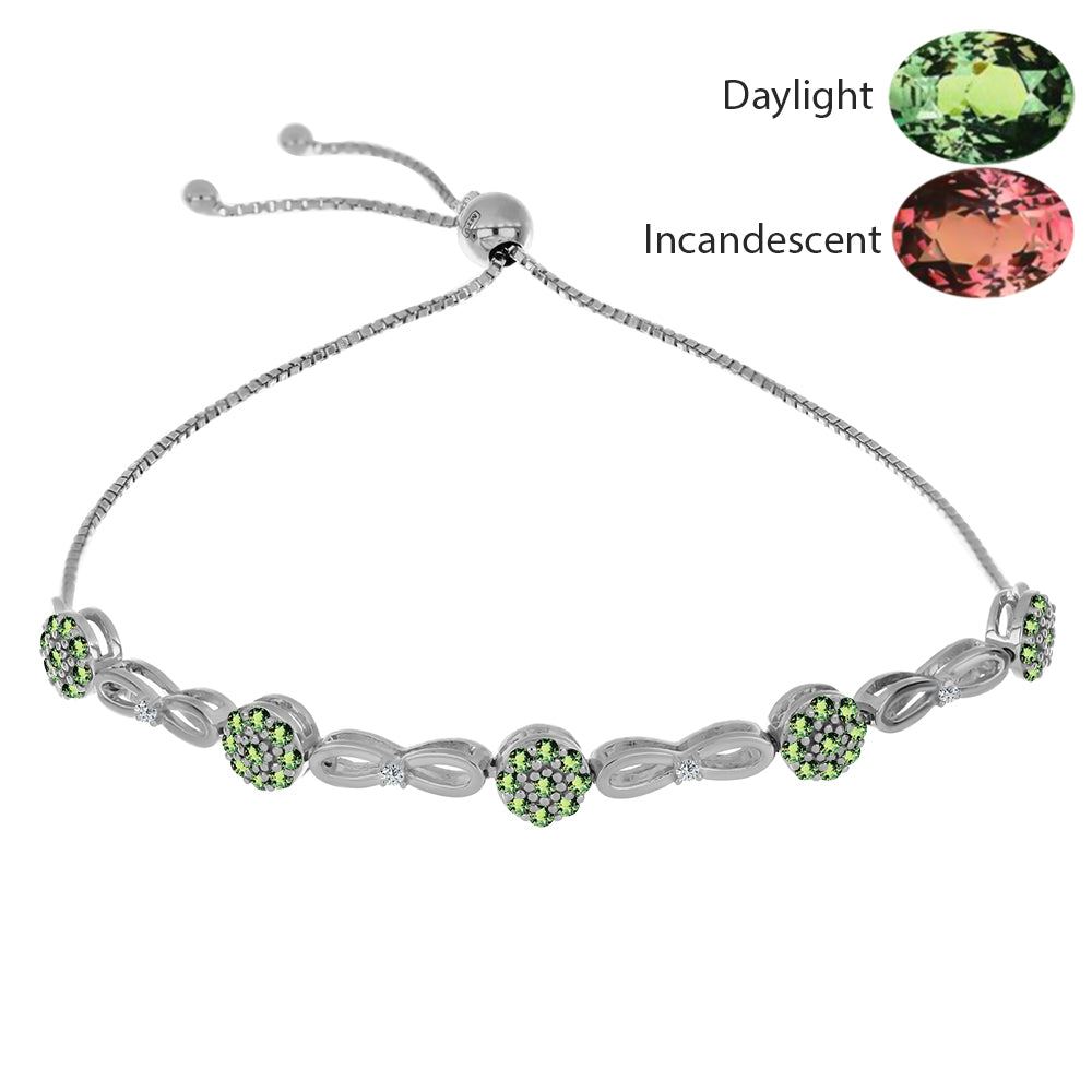 Pulsera de Plata con Alejandrita natural y Topacio Blanco 1 