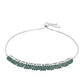 Pulsera de Plata con Moissanita azul mar verdosa