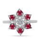 Anillo de Plata con Rubí de Madagascar y Topacio Blanco