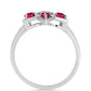 Anillo de Plata con Rubí de Madagascar y Topacio Blanco