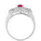 Anillo de Plata con Rubí de Madagascar y Topacio Blanco