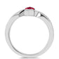 Anillo de Plata con Rubí de Madagascar y Topacio Blanco