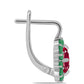 Pendientes de Plata con Rubí de Madagascar y Esmeralda de Brasil