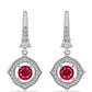 Pendientes de Plata con Rubí de Madagascar y Topacio Blanco