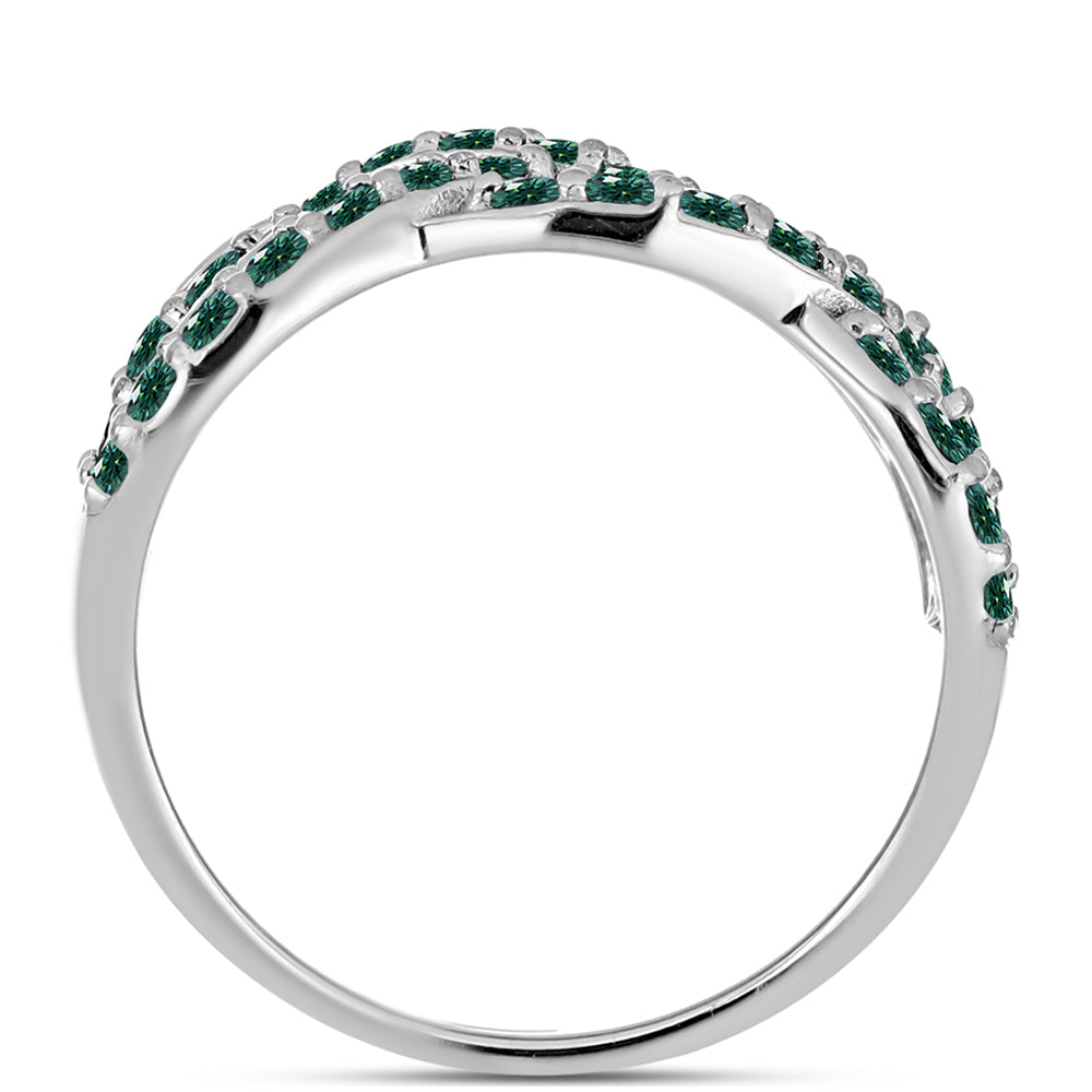 Anillo de Plata con Moissanita azul mar verdosa