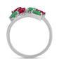 Anillo de Plata con Rubí de Madagascar y Esmeralda de Brasil