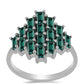 Anillo de Plata con Moissanita azul mar verdosa
