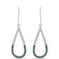 Pendientes de Plata con Moissanita azul mar verdosa