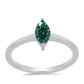 Anillo de Plata con Moissanita azul mar verdosa