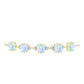 Pulsera de Plata Bañada en Oro con Piedra Lunar Arco Iris y Topacio Blanco
