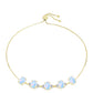 Pulsera de Plata Bañada en Oro con Piedra Lunar Arco Iris y Topacio Blanco