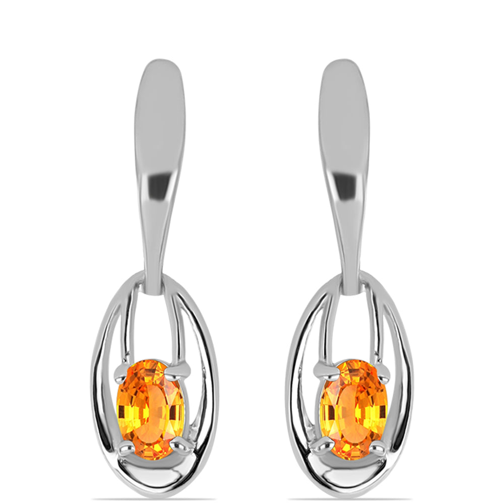 Pendientes de Plata con Zafiro Padparadscha 1 
