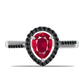 Anillo de Plata con Rubí de Madagascar y Espinela Negra