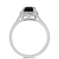 Anillo de Plata con Obsidiana y Topacio Blanco