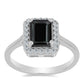 Anillo de Plata con Obsidiana y Topacio Blanco