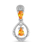Colgante de Plata con Zafiro Padparadscha y Topacio Blanco