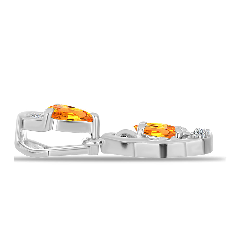 Colgante de Plata con Zafiro Padparadscha y Topacio Blanco 2 