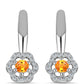 Pendientes de Plata con Zafiro Padparadscha y Topacio Blanco