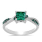 Anillo de Plata con Moissanita azul mar verdosa