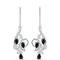 Pendientes de Plata con Obsidiana y Topacio Blanco
