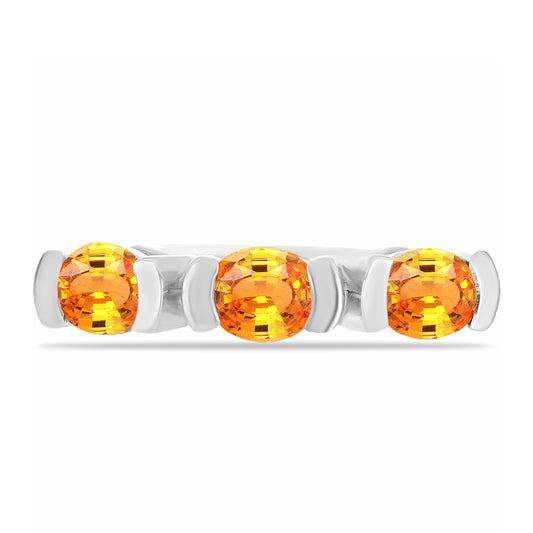Anillo de Plata con Zafiro Padparadscha
