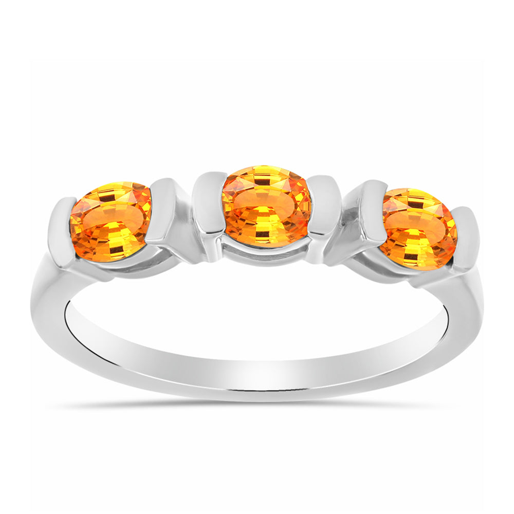 Anillo de Plata con Zafiro Padparadscha 3 