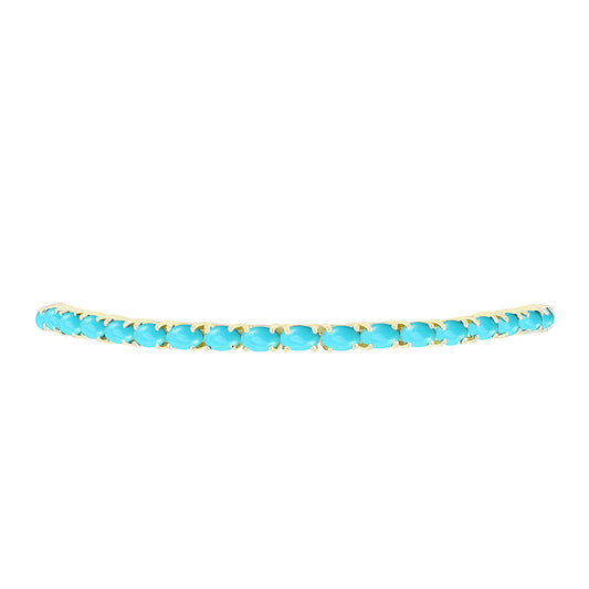 Pulsera de Plata Bañada en Oro con Turquesa Bella Durmiente