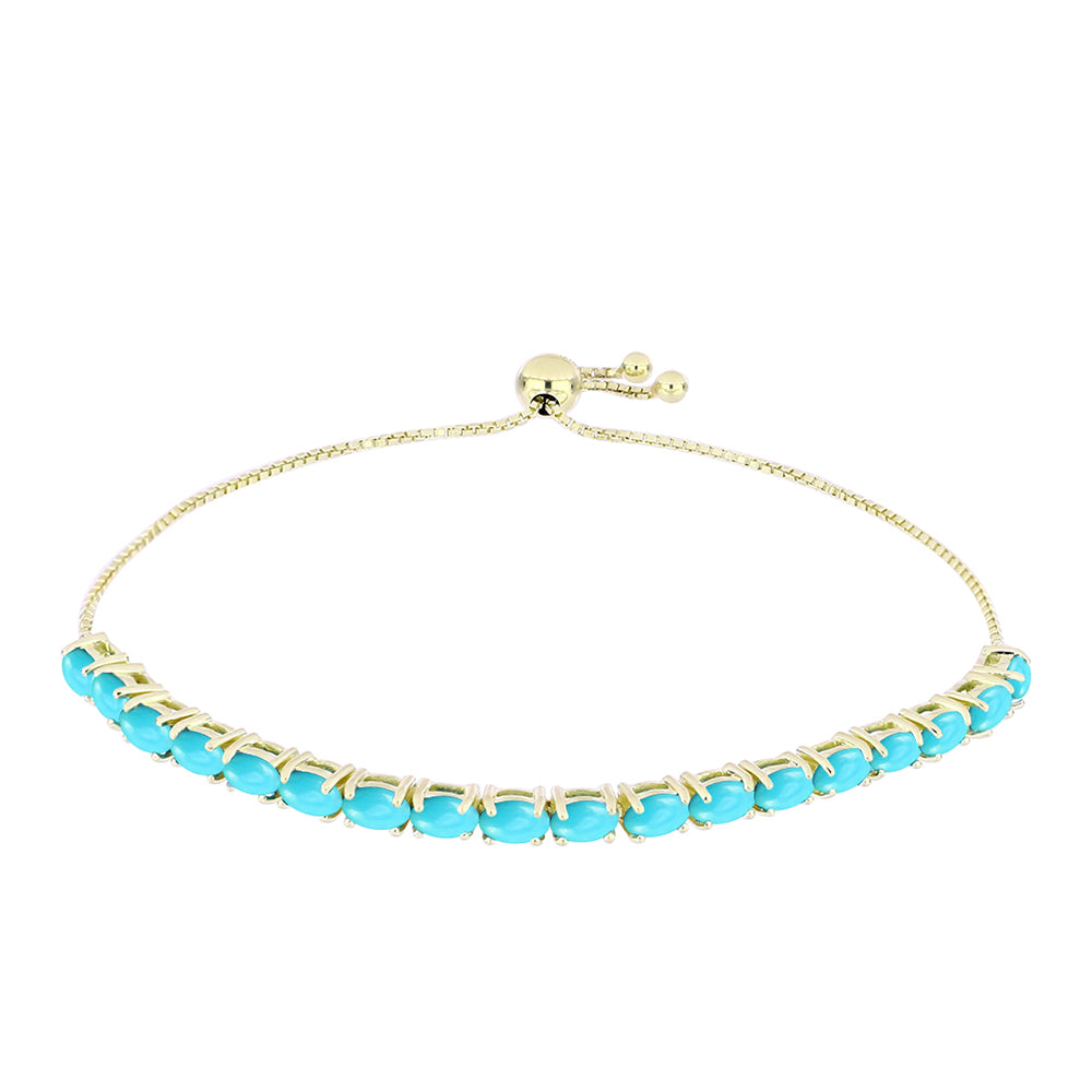 Pulsera de Plata Bañada en Oro con Turquesa Bella Durmiente