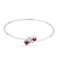 Brazalete de Plata con Rubí de Madagascar y Topacio Blanco