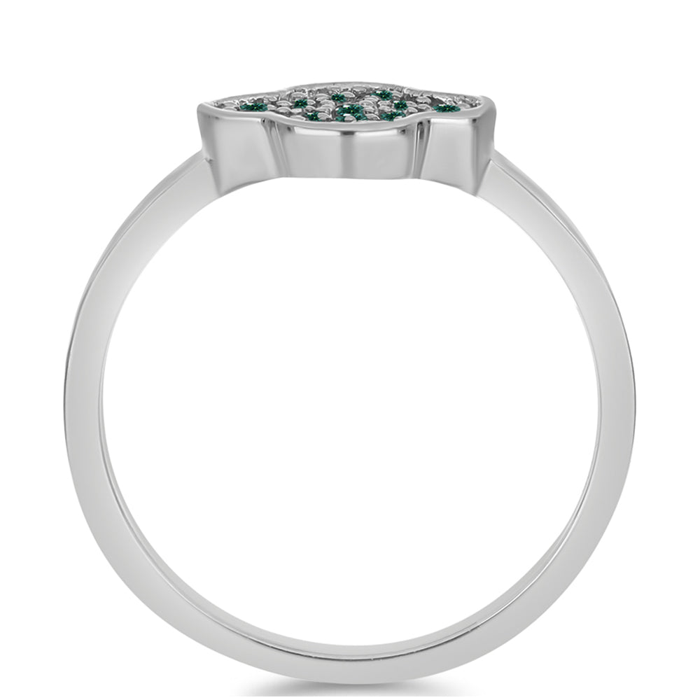 Anillo de Plata con Moissanita azul mar verdosa 2 
