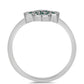 Anillo de Plata con Moissanita azul mar verdosa