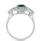 Anillo de Plata con Moissanita azul mar verdosa y Topacio Blanco