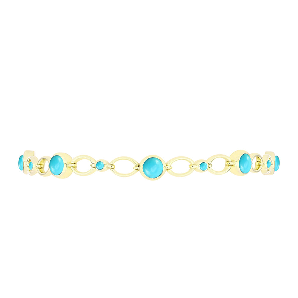 Pulsera de Plata Bañada en Oro con Turquesa Bella Durmiente