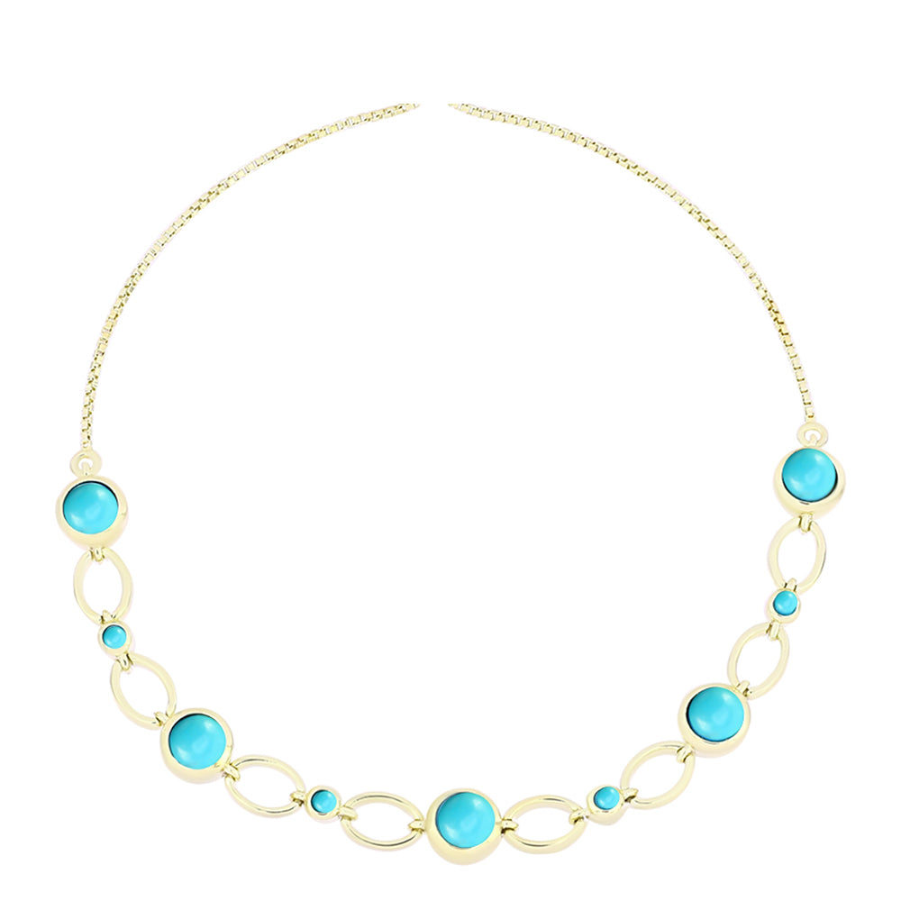 Pulsera de Plata Bañada en Oro con Turquesa Bella Durmiente 1 
