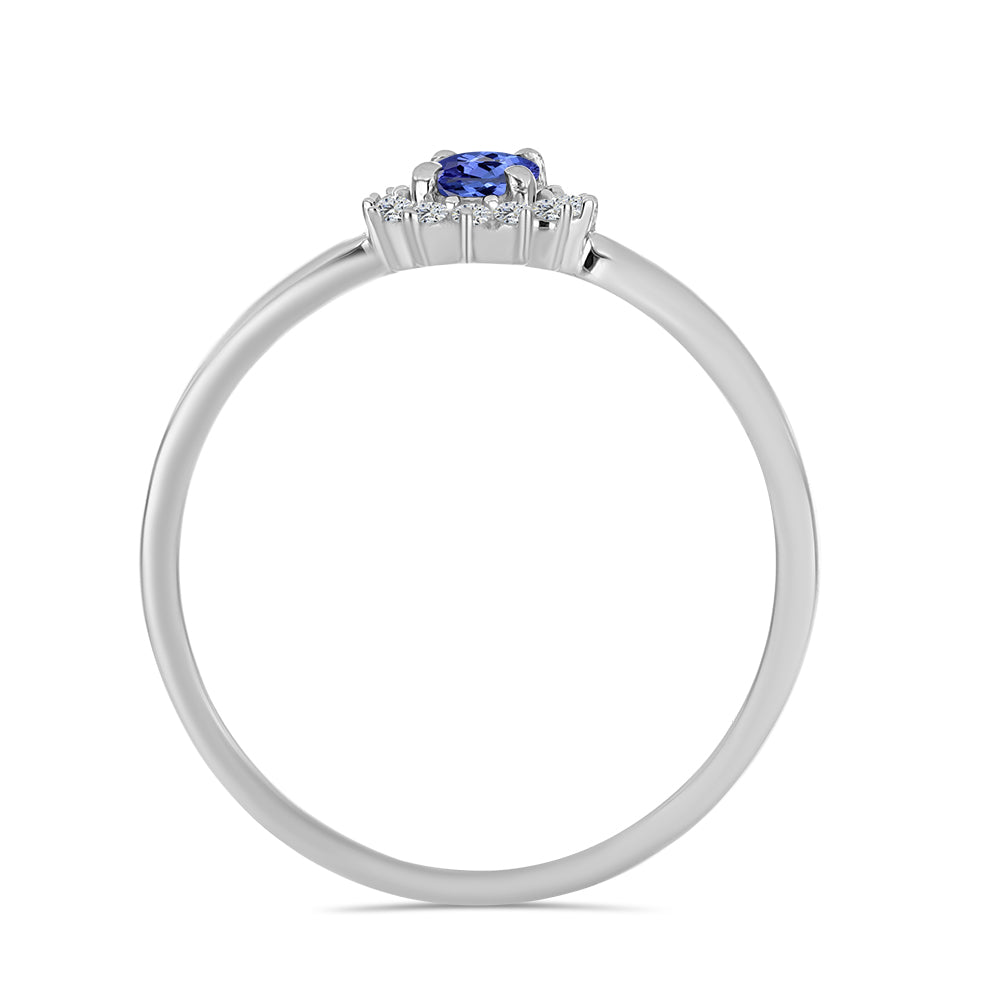 Anillo de Plata con Tanzanita AA y Topacio Blanco 3 